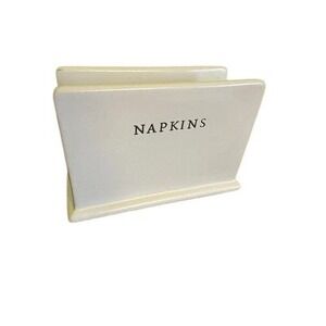 Magnolia Home Stoneware Napkin Holder White Farmhouse Decor